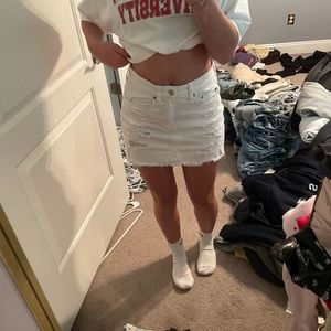 American Eagle White Denim Skirt